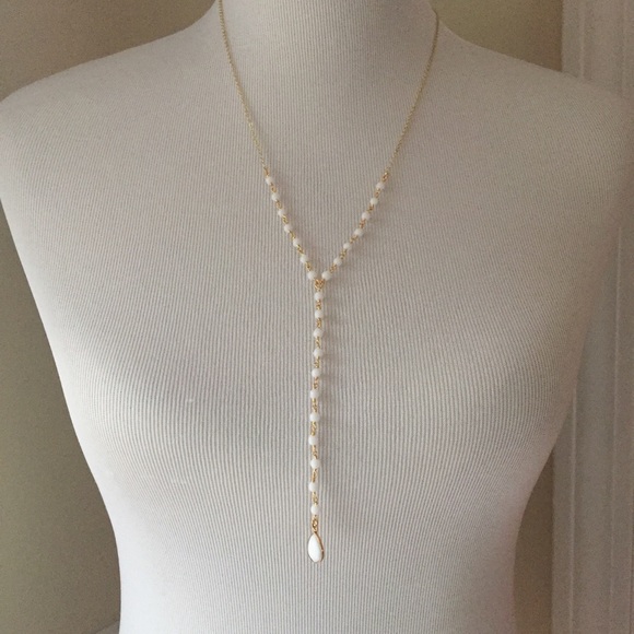 White Agate 14k Boho Necklace - Picture 7 of 8